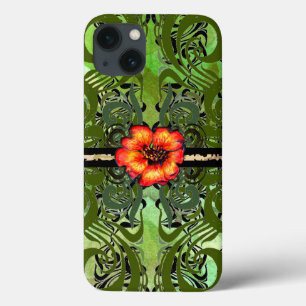 Case-Mate iPhone Case Little Red Flower on green