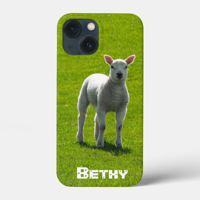 Coques Case-Mate iPhone Little White Lamb et ton nom (Verso)