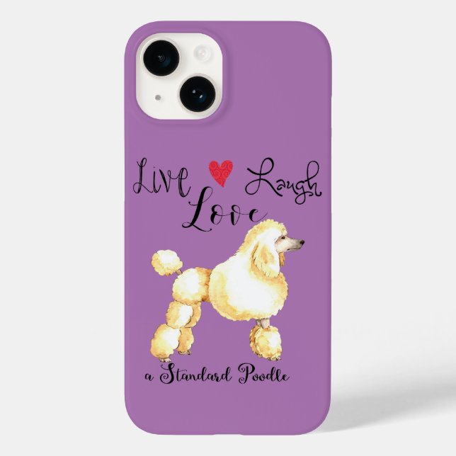 Coques Case-Mate iPhone Live Laugh Love a Standard Poodle (Verso)
