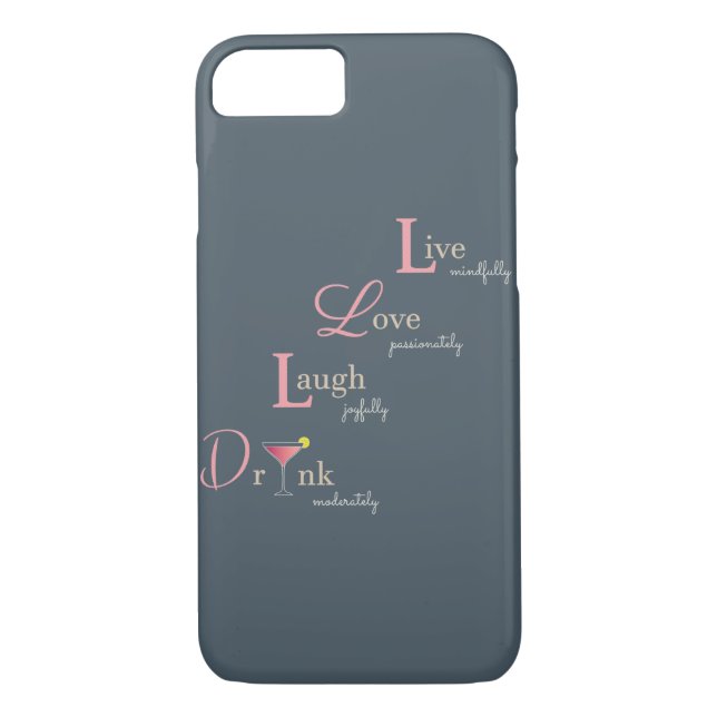 Coques Case-Mate iPhone Live Love Laugh and Drink cocktail (Dos)