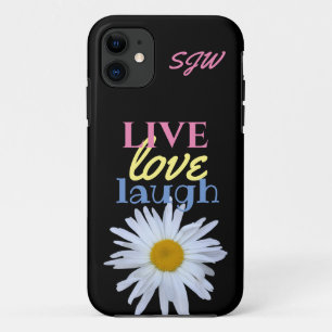 Case-Mate iPhone Case Live Love Laugh fun coloré type noir