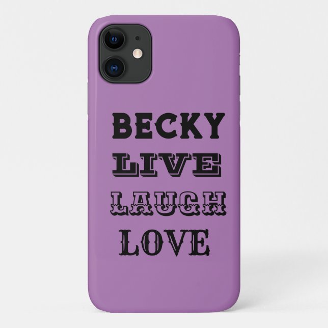 COQUES Case-Mate iPhone LIVE RIGH LOVE NAME PURPLE MODERNE (Dos)
