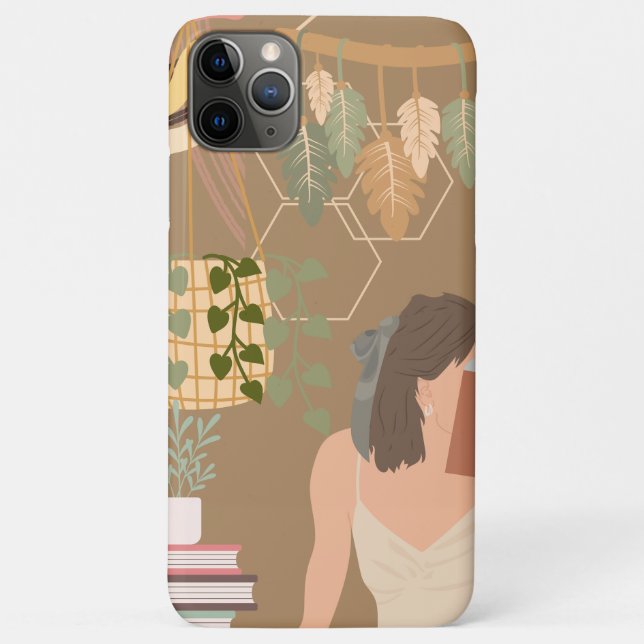 Coques Case-Mate iPhone Livre de lecture de la femme esthétique brune (Dos)