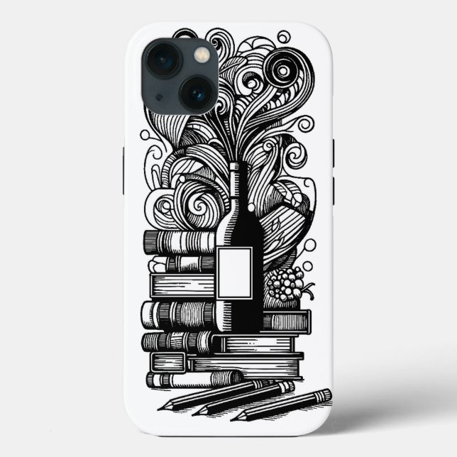 Coques Case-Mate iPhone Livres Et Vin Couleur Me Doodle (Verso)