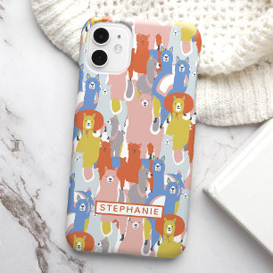 Coque Pour iPhone 15 Llama colorée