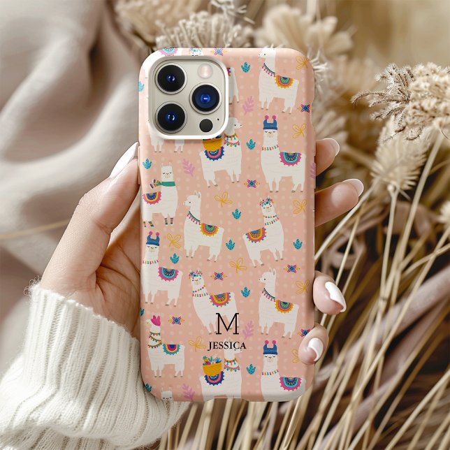 Coques Case-Mate iPhone Llama Llama Cute Llama Motif rose ( You'll stand out from the herd with this adorable and original Llama pattern phone case.)