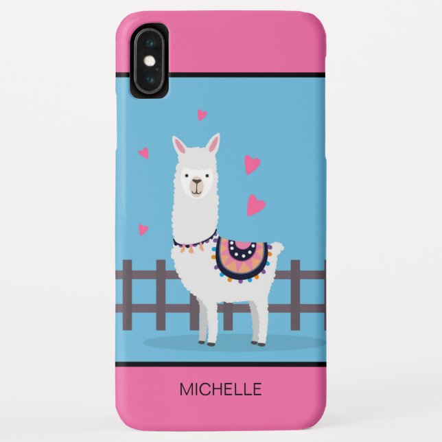 Coques Case-Mate iPhone Llama Love Nom personnalisé | Saint Valentin (Dos)
