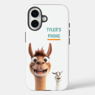 Coque Pour iPhone 16 Llama personnalisée avec nom