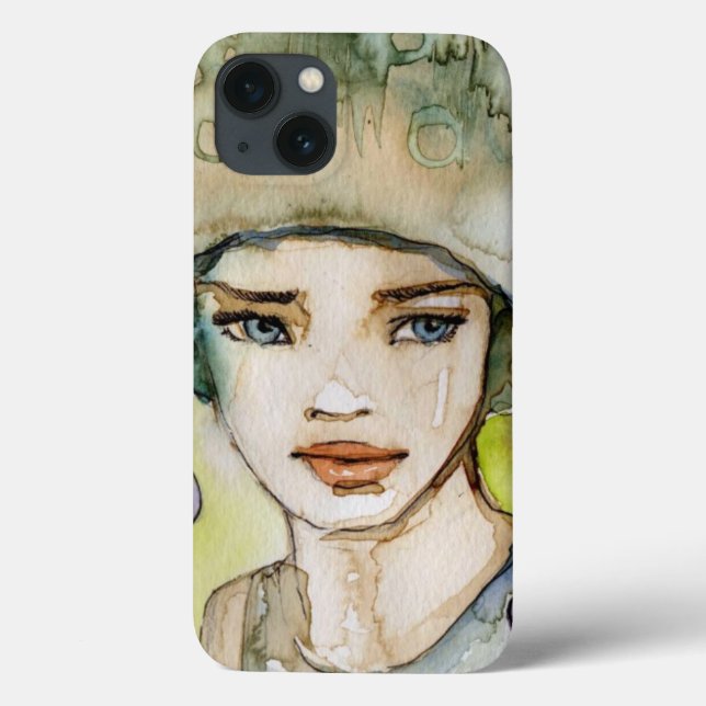 Coques Case-Mate iPhone llustration d'une belle, sensible fille (Verso)