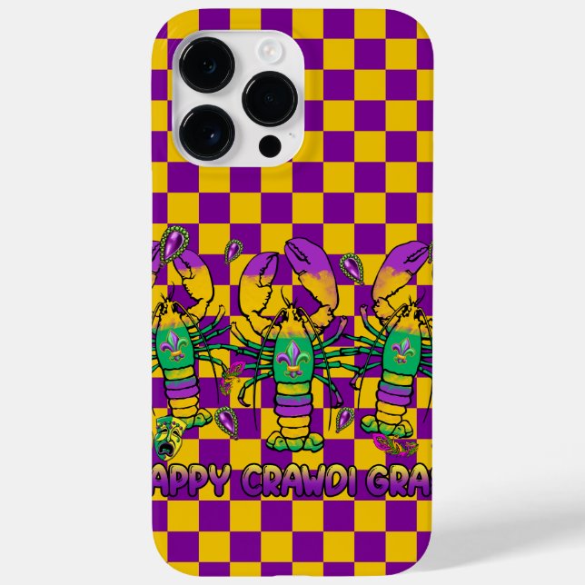 COQUES Case-Mate iPhone LOBSTERS MARDI GRAS JAUNE PURPLE (Verso)