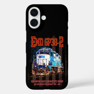 Coque Pour iPhone 16 Locomotive diesel EMD GP38-2 et drapeau américain