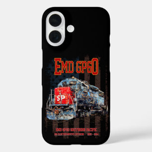 Coque Pour iPhone 16 Locomotive diesel EMD GP60 et drapeau américain
