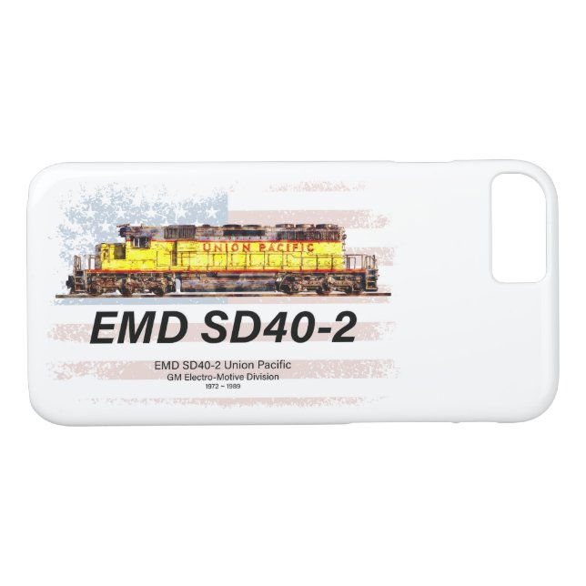 Coques Case-Mate iPhone Locomotive diesel EMD SD40-2. drapeau américain (Dos (Horizontal))