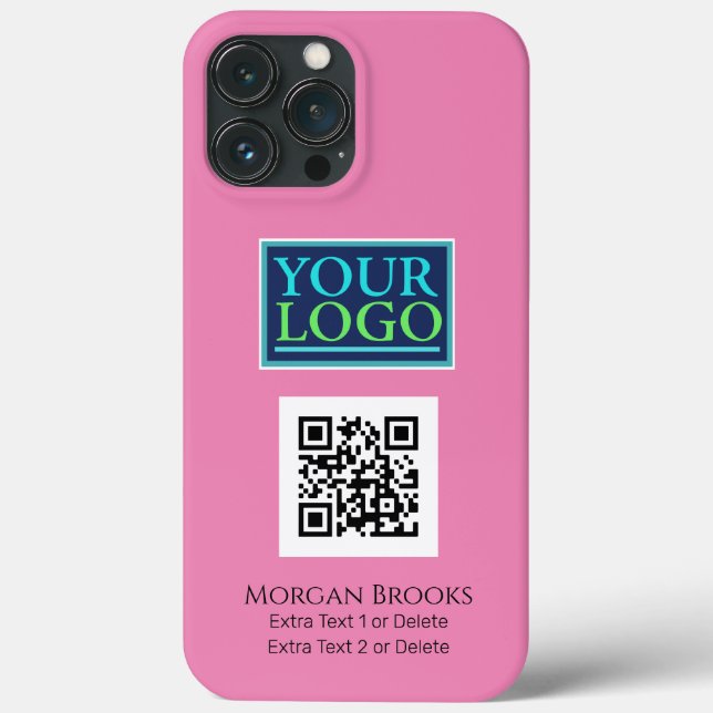 Coques Case-Mate iPhone Logo/Art/Photo, Code QR, Nom/Info, Rose (Verso)
