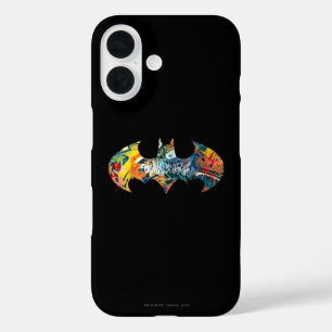 Coques iPhone 16 Logo Batman Neon/80s Graffiti
