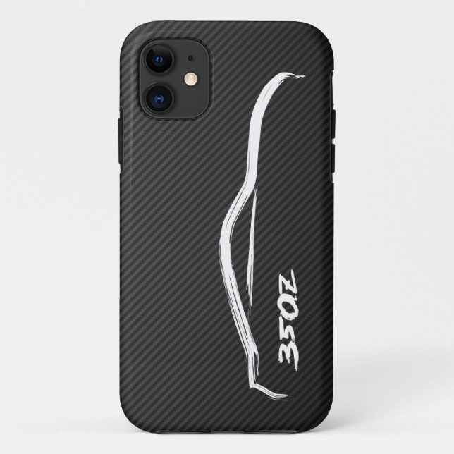 Coques Case-Mate iPhone logo blanc de la silhouette 350Z (Dos)