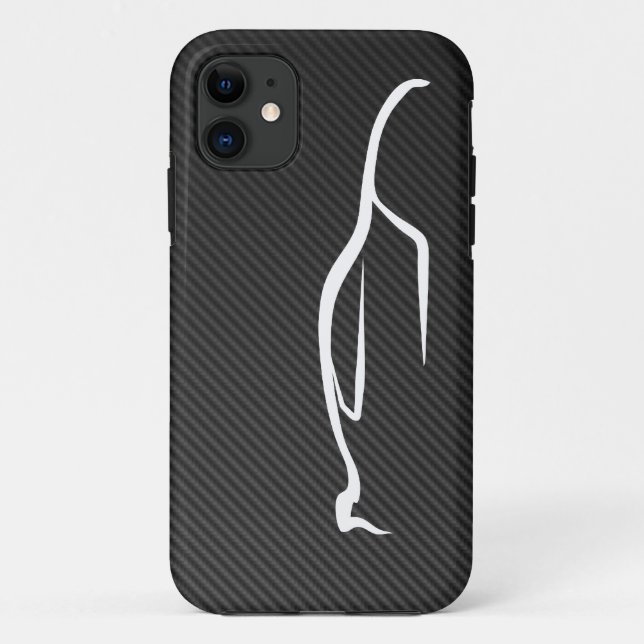 Coques Case-Mate iPhone Logo blanc de silhouette d'horizon (Dos)