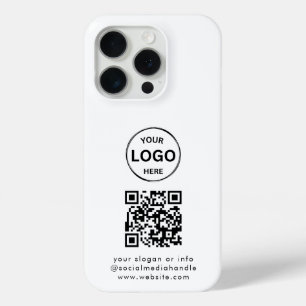 Coque iPhone 15 Pro Logo de code Qr minimaliste d'entreprise simple