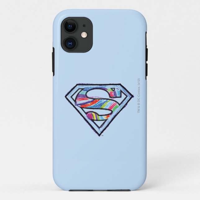 Coques Case-Mate iPhone Logo de croquis couleur supergirl (Dos)