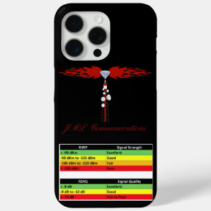 Coque iPhone 15 Pro Max Logo de la tour de communication JML et signal RSR