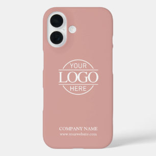 Coque Pour iPhone 16 Logo de l'entreprise promotionnelle rose minimalis