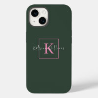 Logo de marque minimaliste vert foncé Monogramme r