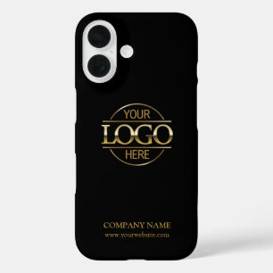Coque Pour iPhone 16 Logo de société de promotion noir minimaliste