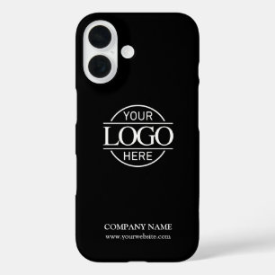 Coque Pour iPhone 16 Logo de société de promotion noir minimaliste