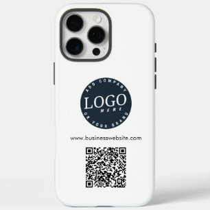 Coques iPhone 16 Pro Max Logo de société moderne Code QR personnalisé pour