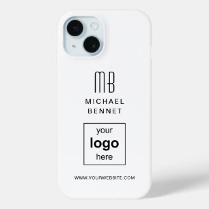 Coque Pour iPhone 15 Logo de société personnalisé blanc simple