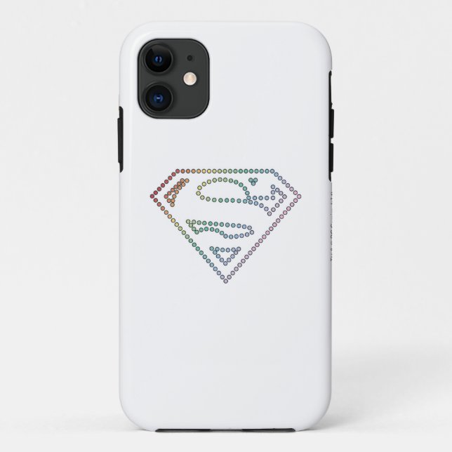 Coques Case-Mate iPhone Logo de Supergirl Rainbow Outline (Dos)