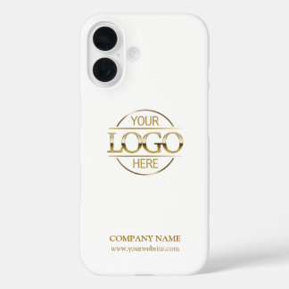 Coque Pour iPhone 16 Logo d'entreprise promotionnel blanc élégant