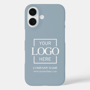 Coque Pour iPhone 16 Logo d'entreprise simple et élégant bleu Apple