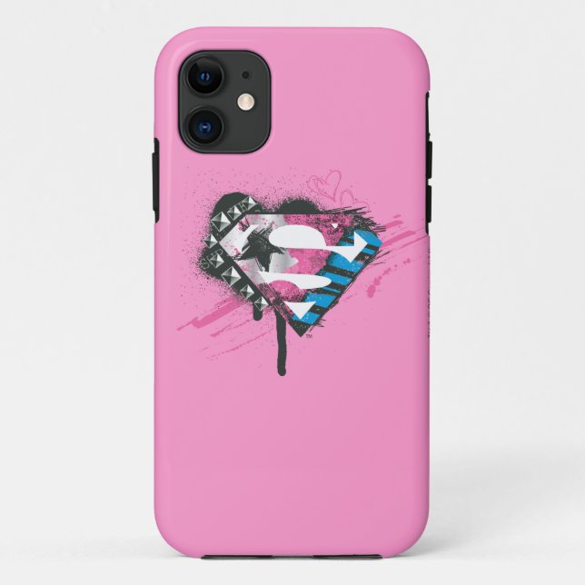 Coques Case-Mate iPhone Logo des Coeurs Supergirl (Dos)