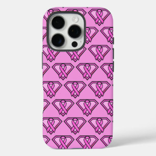 Coques iPhone 16 Pro Logo Diamond de sensibilisation au cancer du sein 