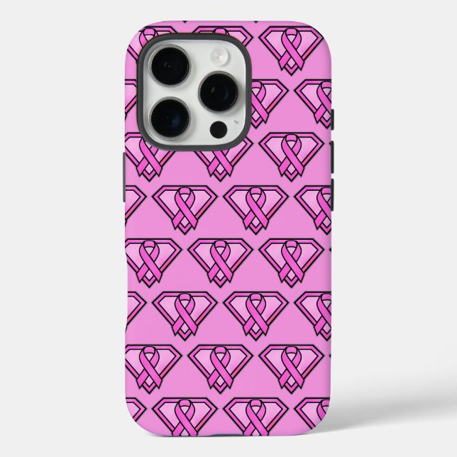 Coques Case-Mate iPhone Logo Diamond de sensibilisation au cancer du sein  (Verso)