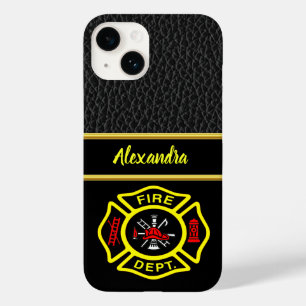 Coque Pour iPhone 14 Logo du service d'incendie Badge noir et jaune
