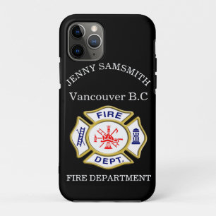 Case-Mate iPhone Case Logo du service d'incendie Bleu et blanc Badge or 