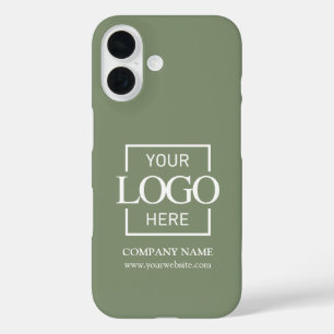 Coque Pour iPhone 16 Logo élégant de l'entreprise en vert sauge Apple