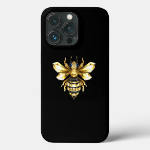 Case-Mate iPhone Case Logo Faux Gold Foil Bee Polygonal sur Noir