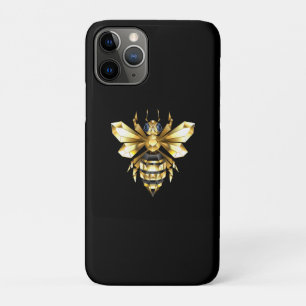 Case-Mate iPhone Case Logo Faux Gold Foil Bee Polygonal sur Noir