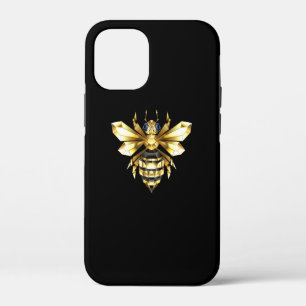 Case-Mate iPhone Case Logo Faux Gold Foil Bee Polygonal sur Noir