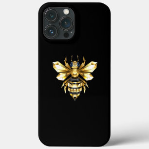 Case-Mate iPhone Case Logo Faux Gold Foil Bee Polygonal sur Noir