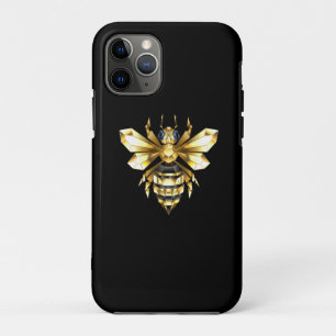 Case-Mate iPhone Case Logo Faux Gold Foil Bee Polygonal sur Noir