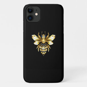 Case-Mate iPhone Case Logo Faux Gold Foil Bee Polygonal sur Noir