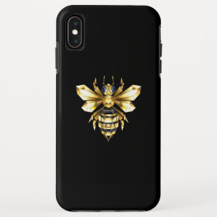 Case-Mate iPhone Case Logo Faux Gold Foil Bee Polygonal sur Noir