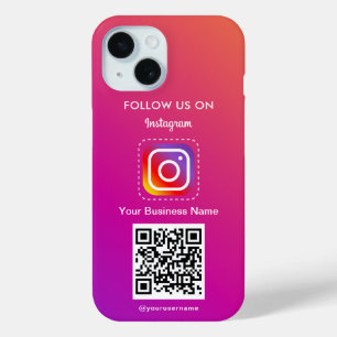 Coque Pour iPhone 15 Logo Instagram Professionnel Suivez-Moi Qr Code