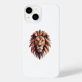 Coque Pour iPhone 14 Logo Lion géométrique Tribal Couverture mobile