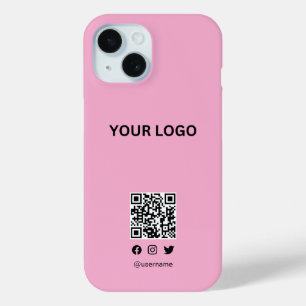 Coque Pour iPhone 15 Logo modifiable styliste moderne code qr et text