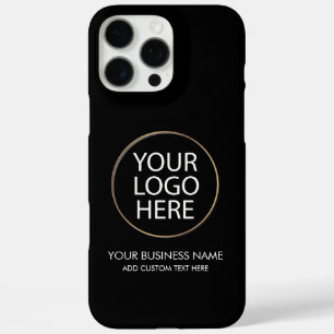 Coques iPhone 16 Pro Max Logo professionnel et entreprise de texte noir